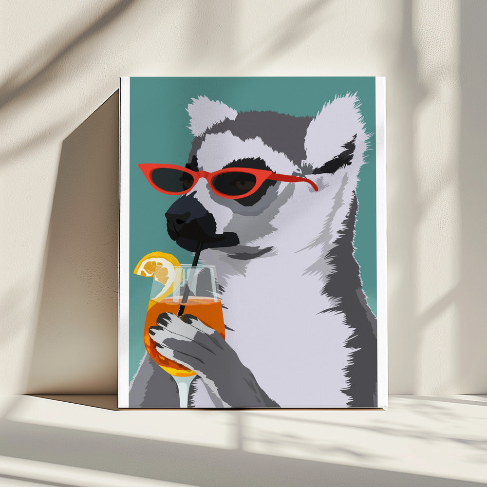 Jugdy Lemur with Drink | Canvas