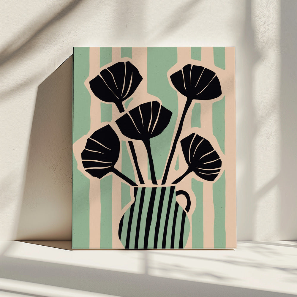 Striped Blooms Vase | Canvas