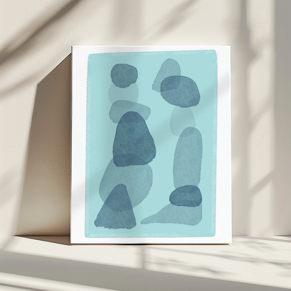 watercolour spots blue abstract minimal modern art | Canvas
