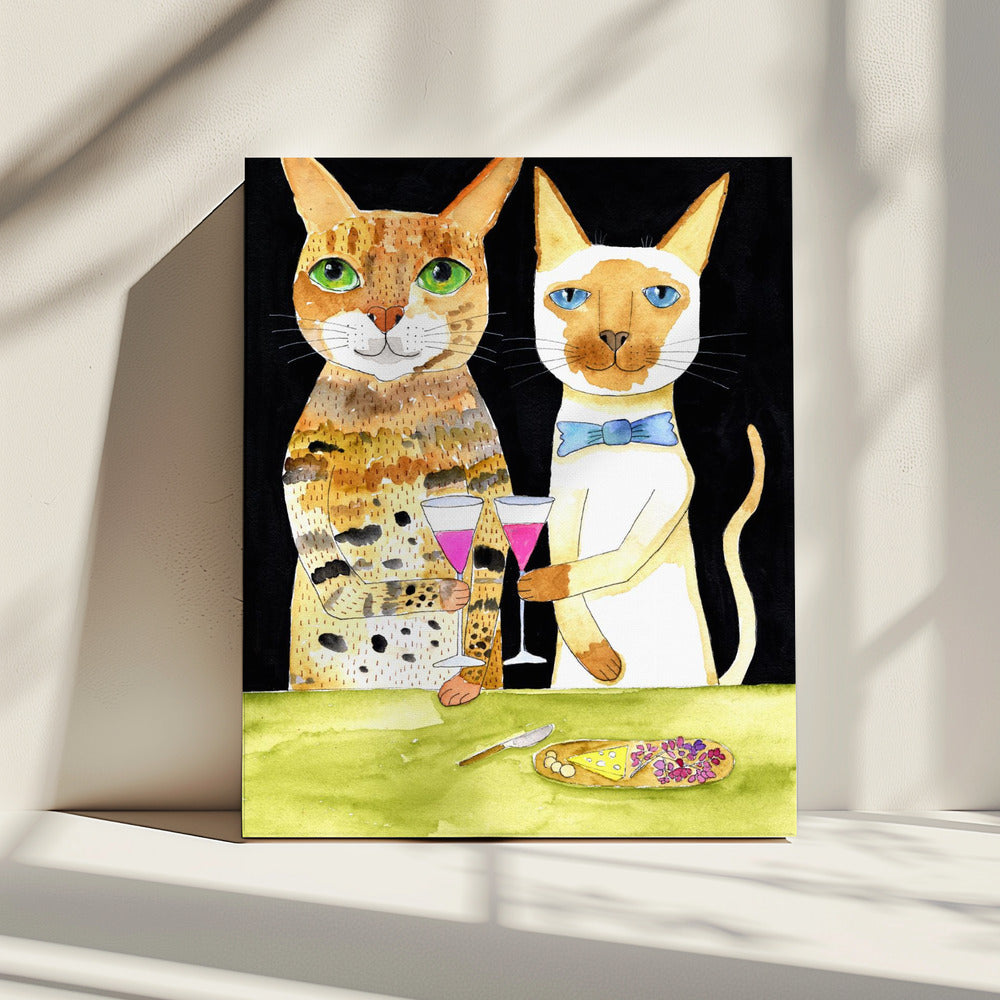 Cats Drinking Best Friends | Canvas