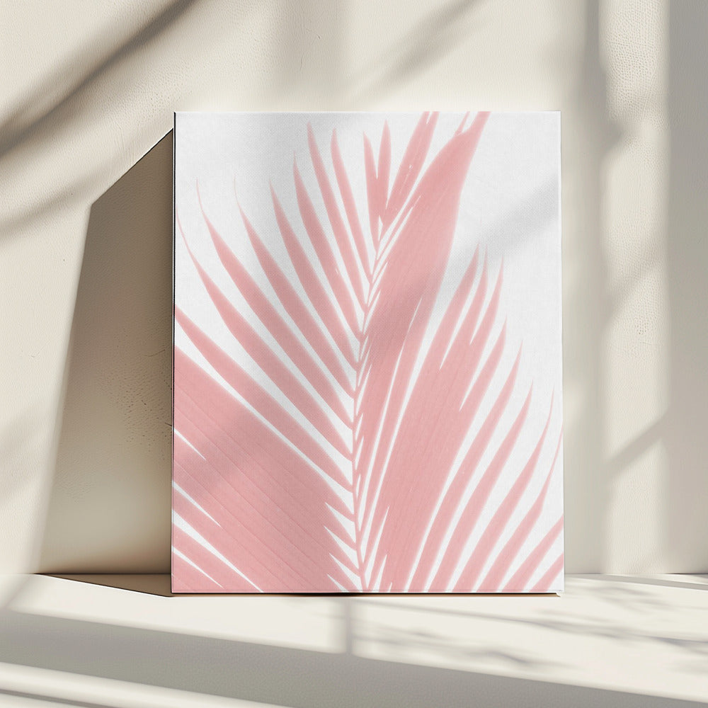 Pink Palm Leaves Silhouette | Canvas