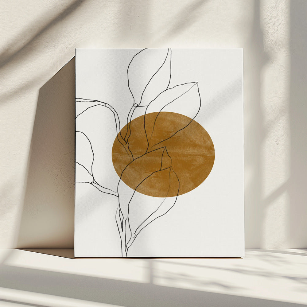 Earthy Line Leaves | Canvas