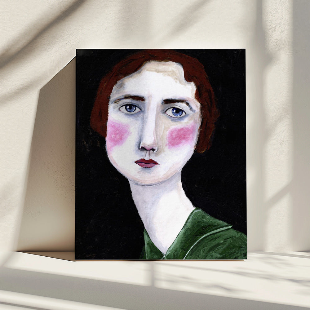 Vintage Woman with pink cheeks | Canvas