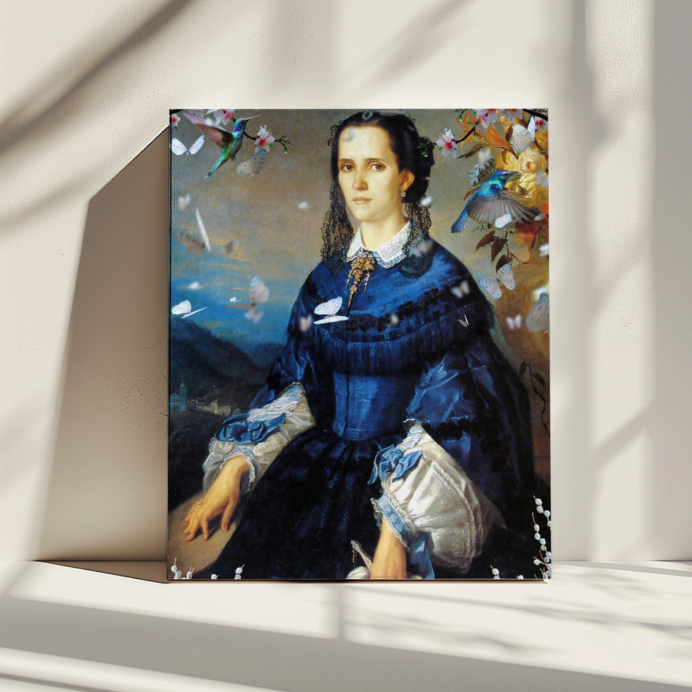 Lady Blue Hummingbird Blooms | Canvas