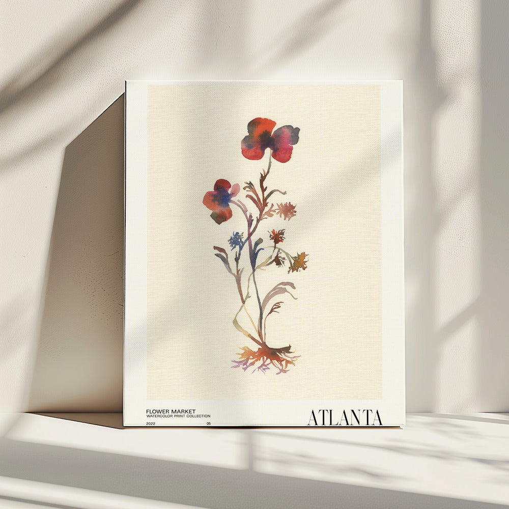 Watercolor print collection. Flower market - Atlanta | Canvas