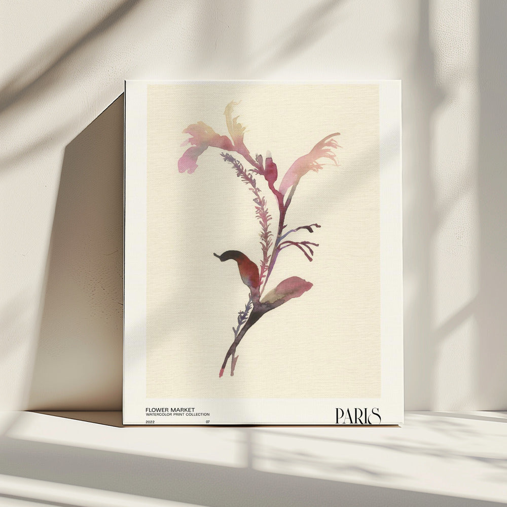 Watercolor print collection. Flower market - Paris | Canvas