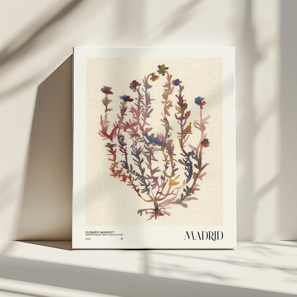 Watercolor print collection. Flower market - Madrid | Canvas