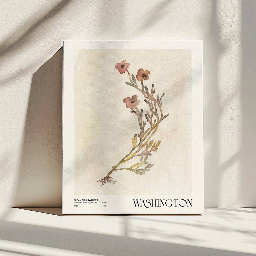 Watercolor print collection. Flower market - Washington | Canvas