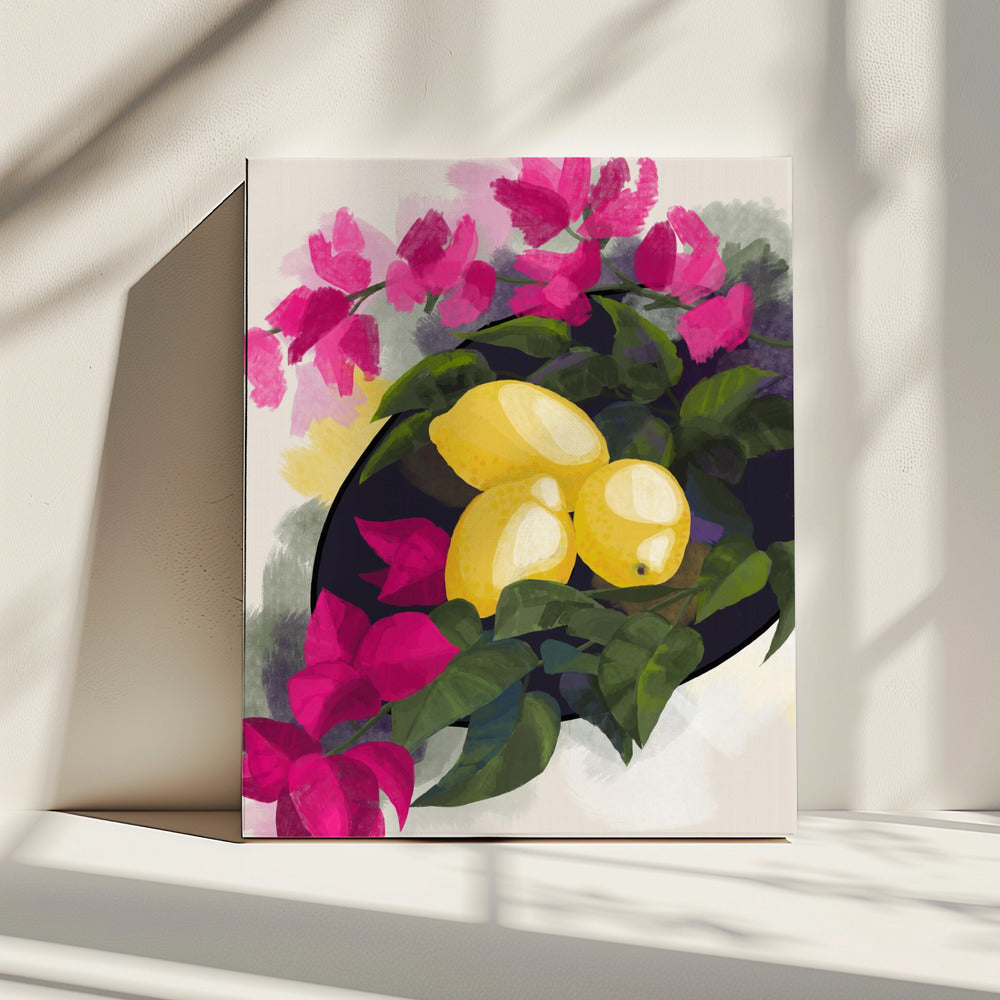 Bougainvillea and lemons | Canvas
