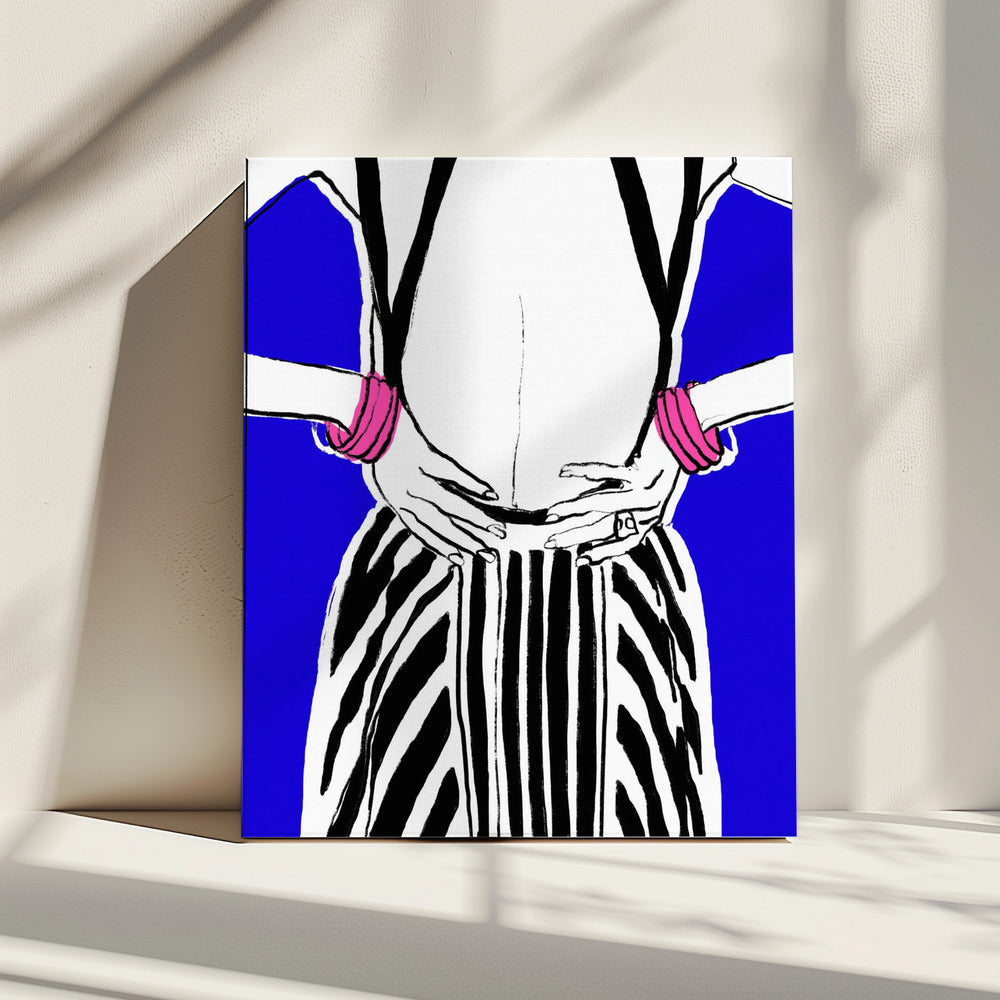 Bold Stripes, Blue Background | Canvas