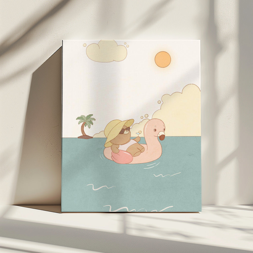 Bear On Summer Beach | Canvas
