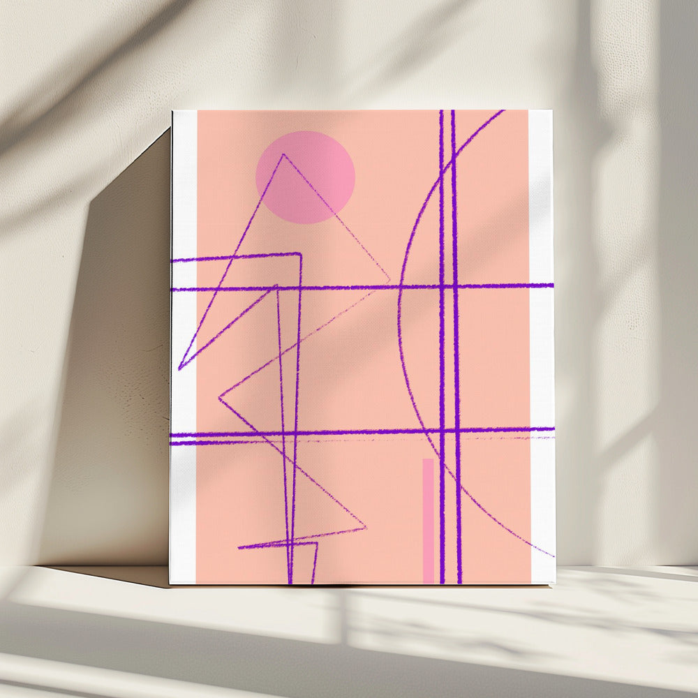 Pink Geometric Dance | Canvas