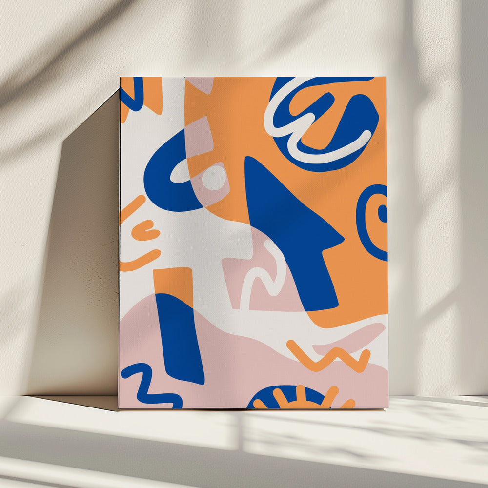 Abstract Shapes In Blue and Orange | Canvas