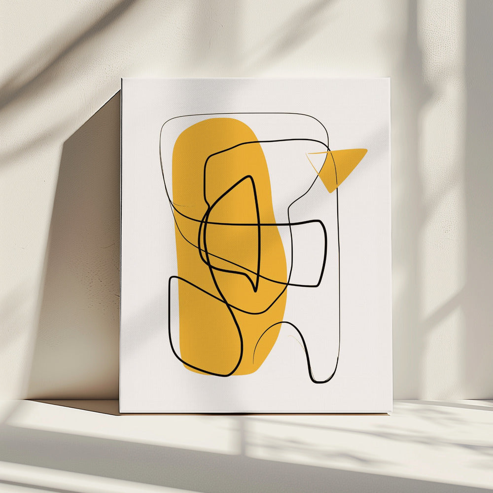 Line Abstract In Yellow | Canvas