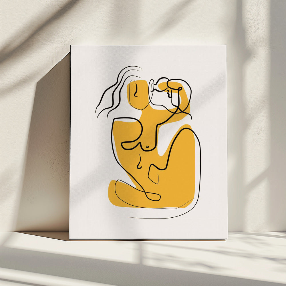 Line Art Nude Blowing Hair | Canvas