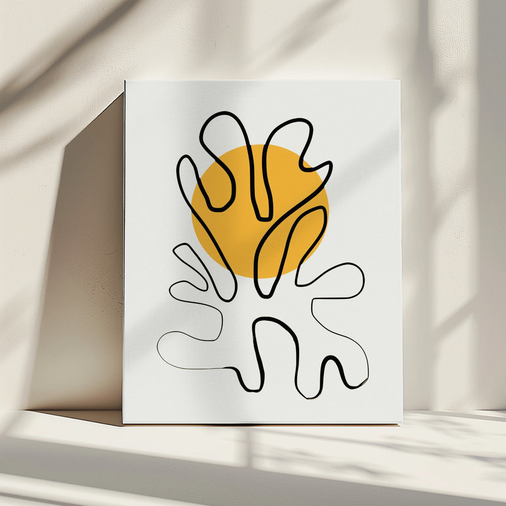 Minimalist Coral and Sun | Canvas