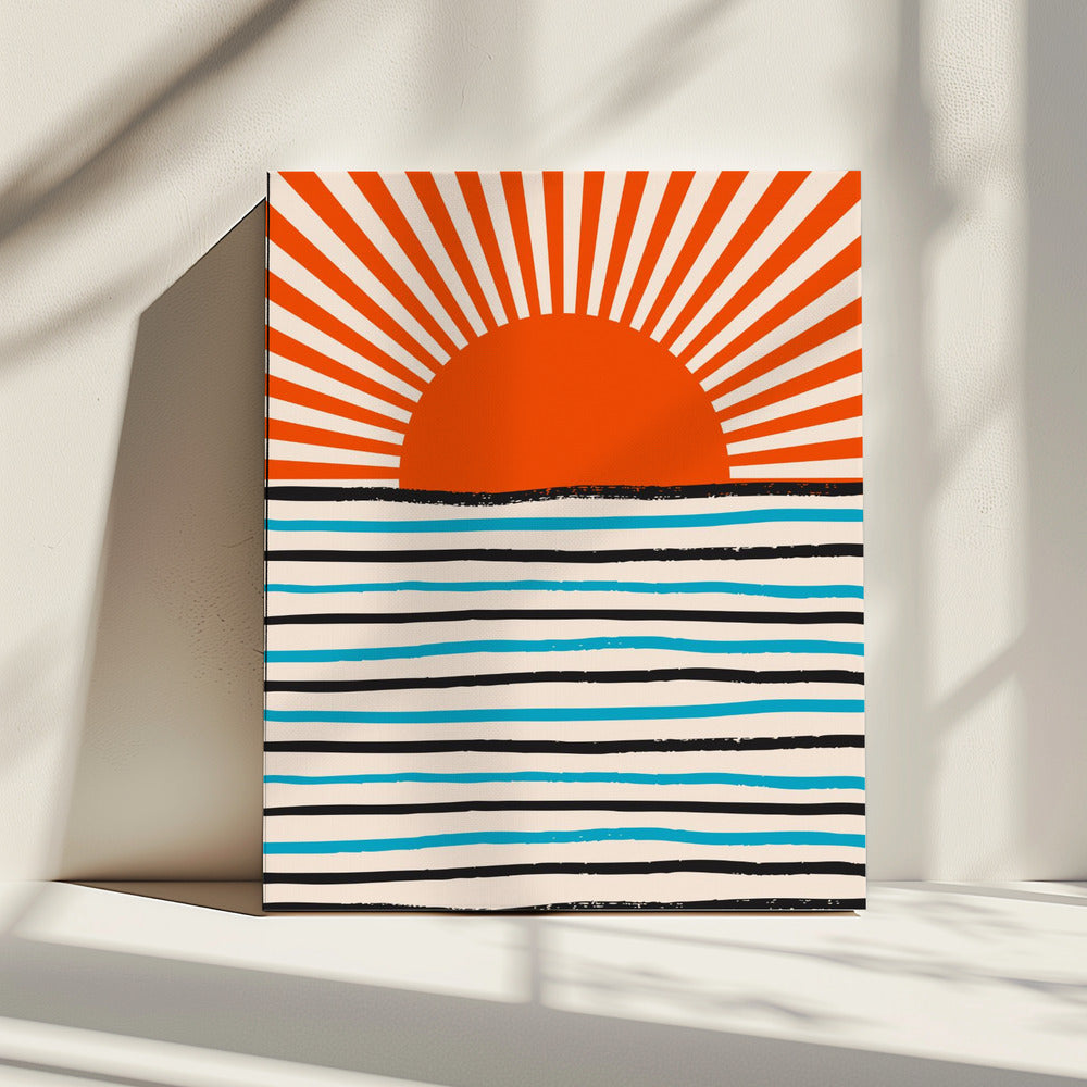 Red Sun and Sea | Canvas