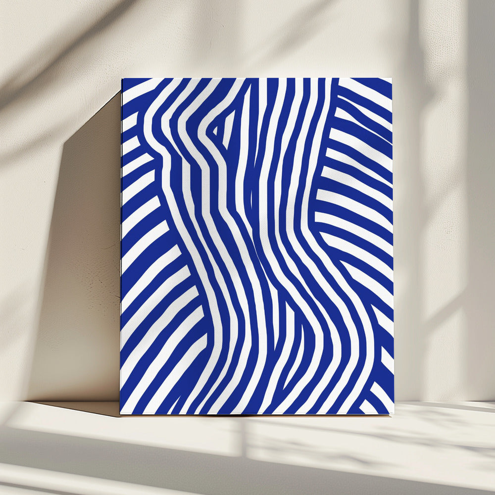 Blue and White Striped Nude | Canvas