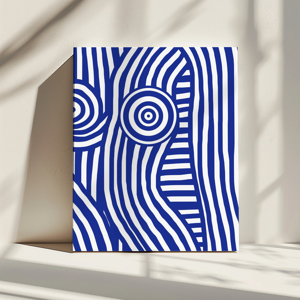 Front Blue and White Striped Nude | Canvas
