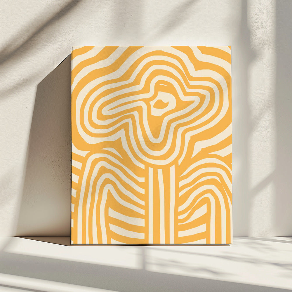 Yellow Striped Flower | Canvas