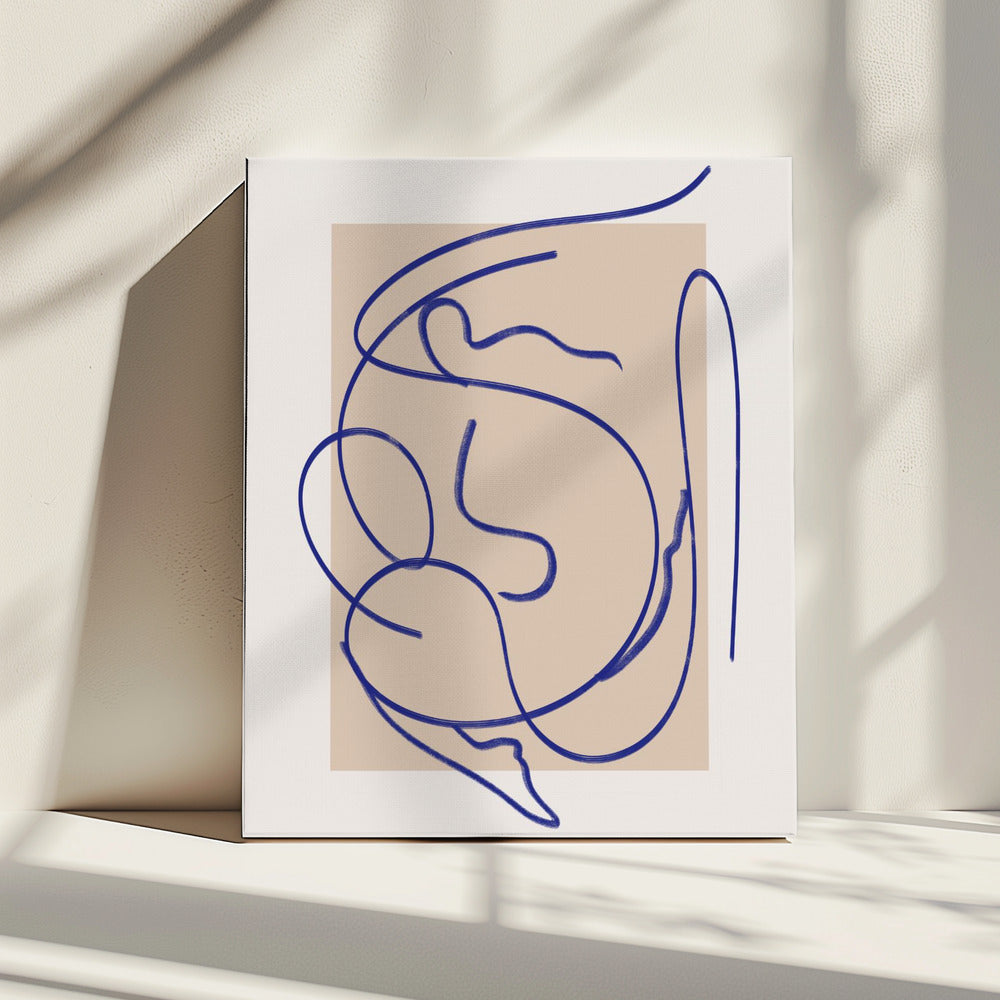 Abstract Blue Line Art 3 | Canvas