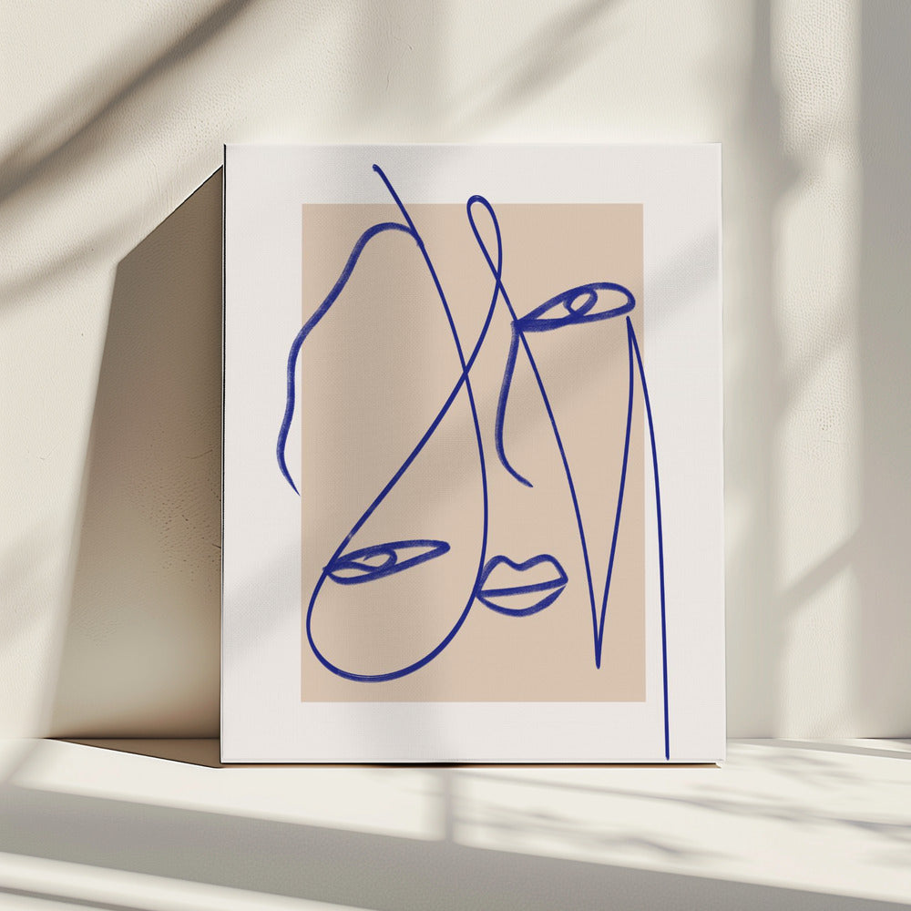 Abstract Blue Line Art | Canvas