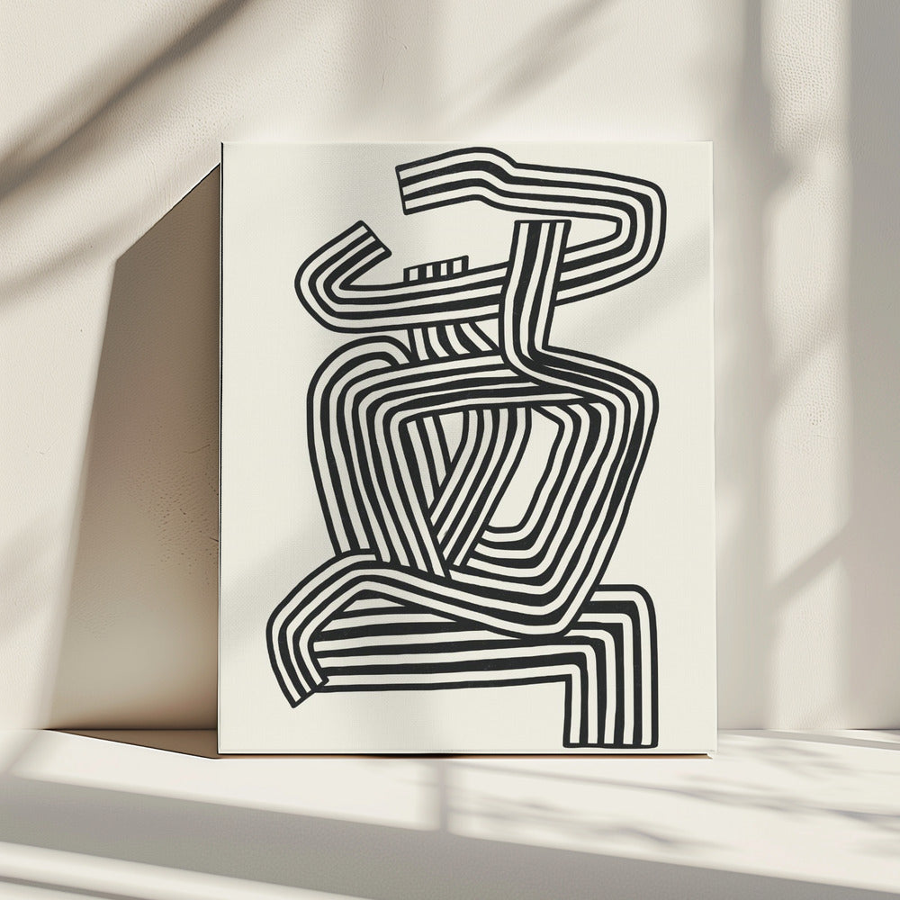 Stripe Woman Portrait | Canvas