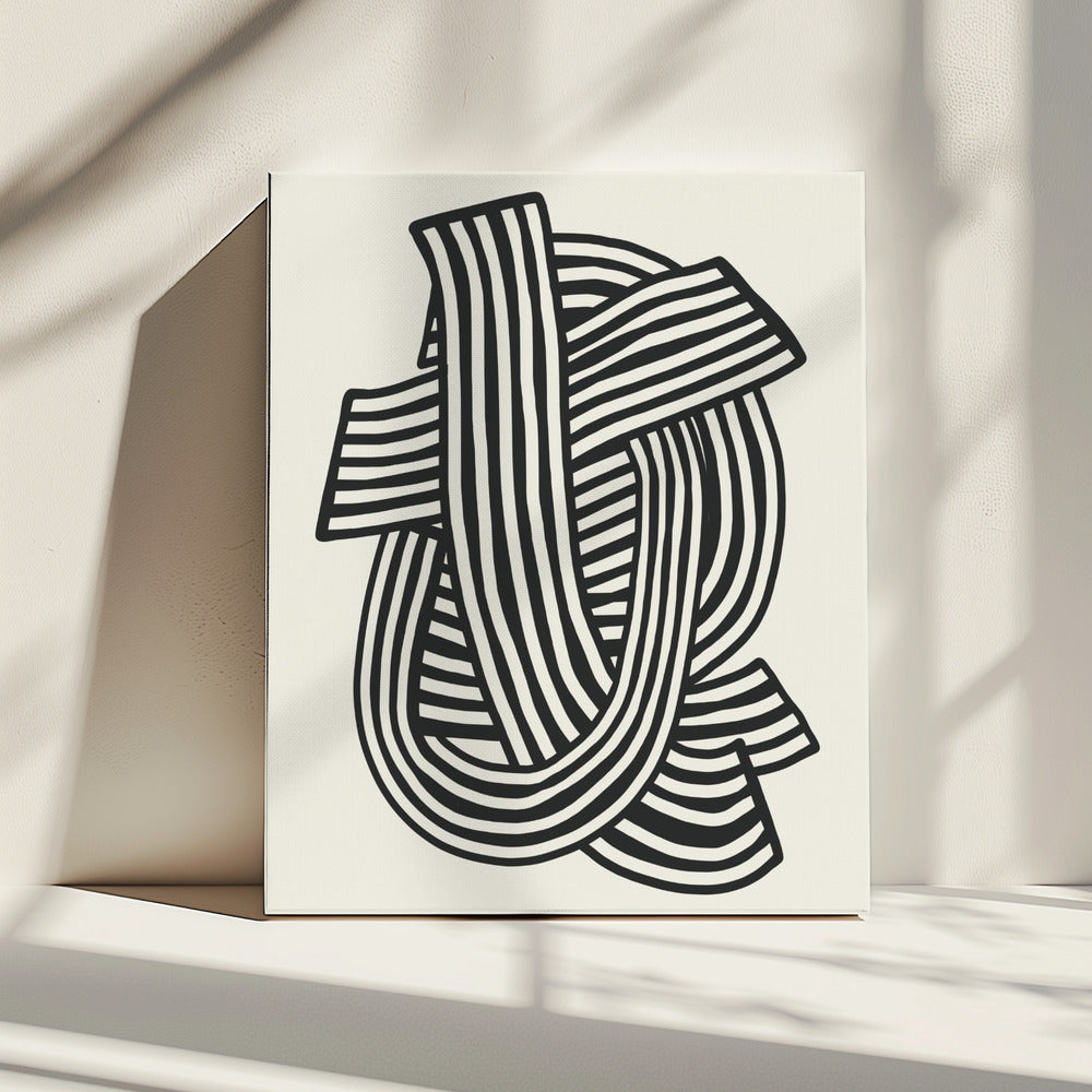 Striped Abstract In Black | Canvas