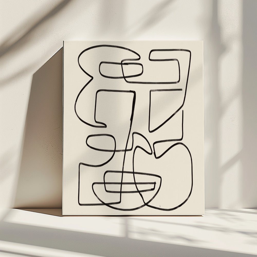 Warm Abstract Line Art | Canvas