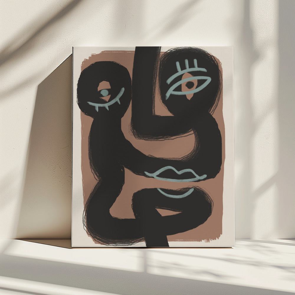 Abstract Black Portrait Pair | Canvas