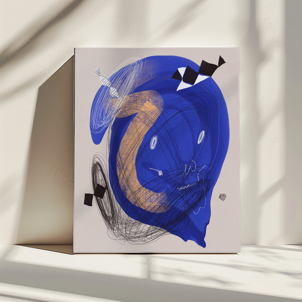 Chaotic Blue Whirl | Canvas