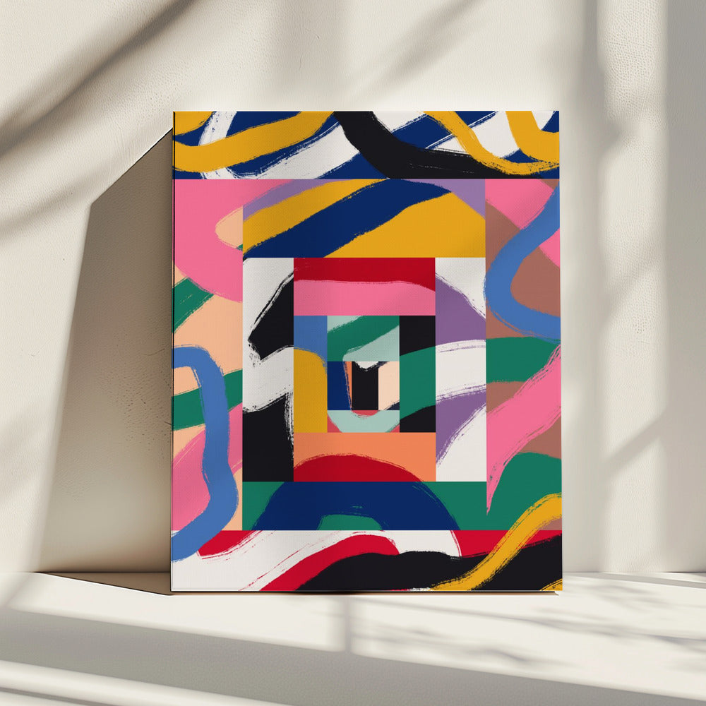Geometric Shapes and Bold Brushstrokes | Canvas