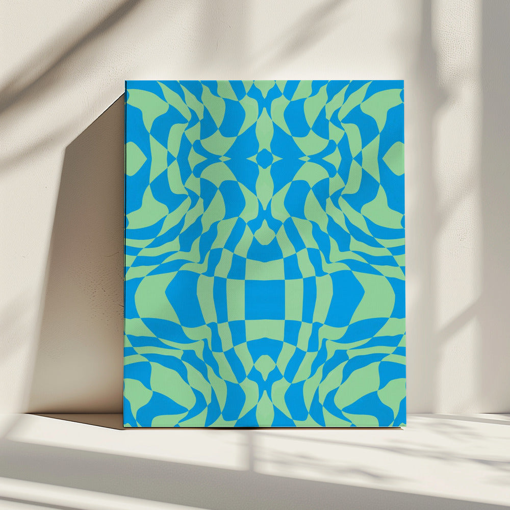 Cool Colors Warp Checkers | Canvas