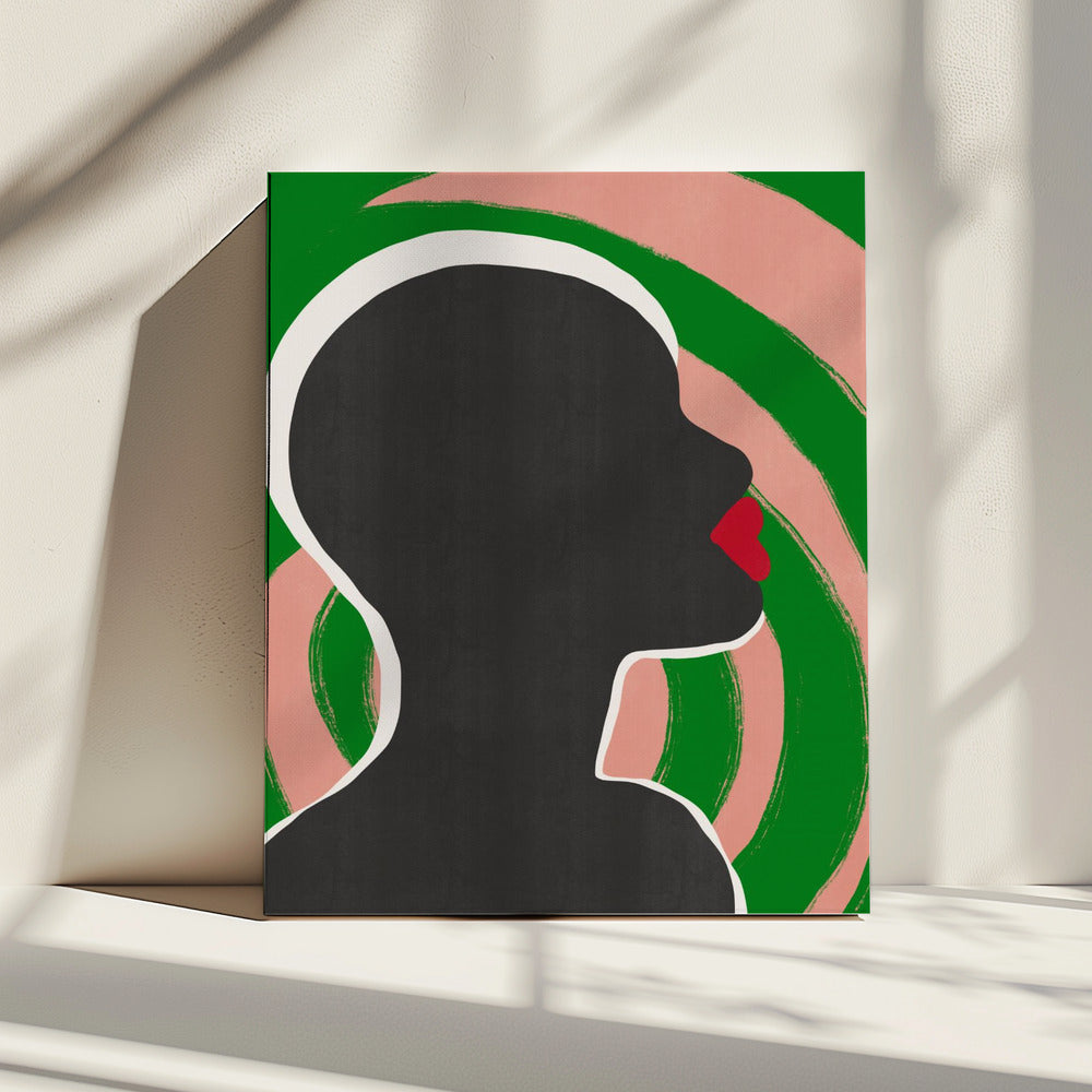 Anonymous Portrait In Green Spiral | Canvas
