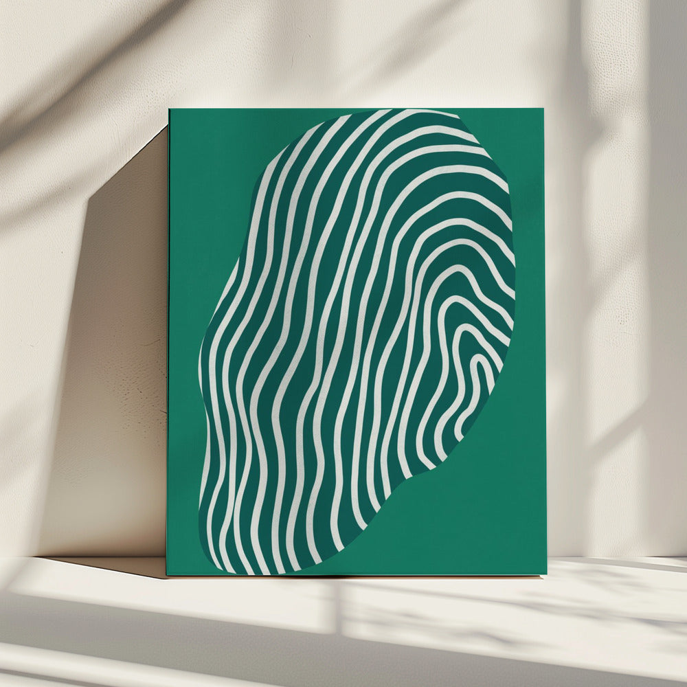 Line art confined in space-green | Canvas