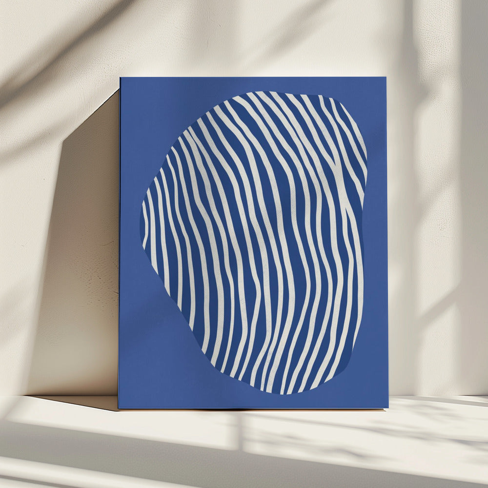 Line art confined in space-blue | Canvas