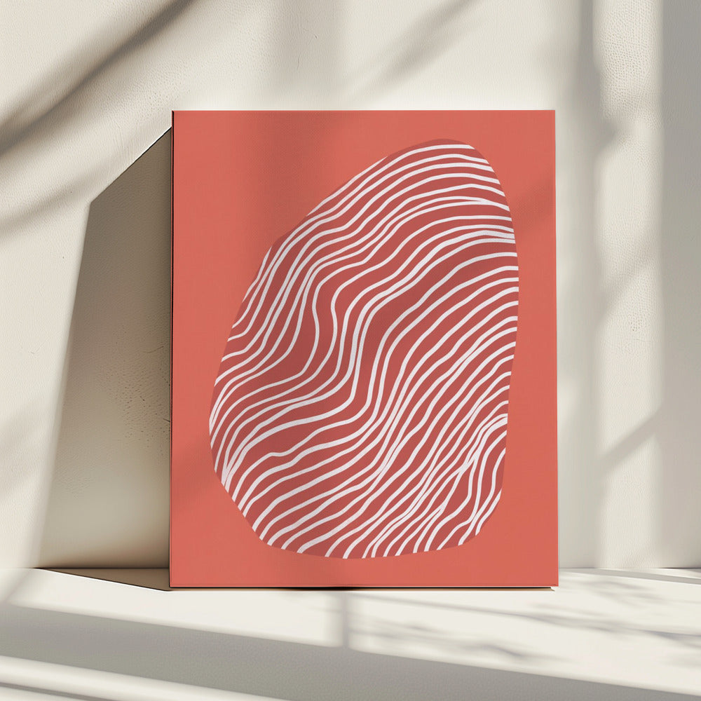 Line art confined in space-red | Canvas