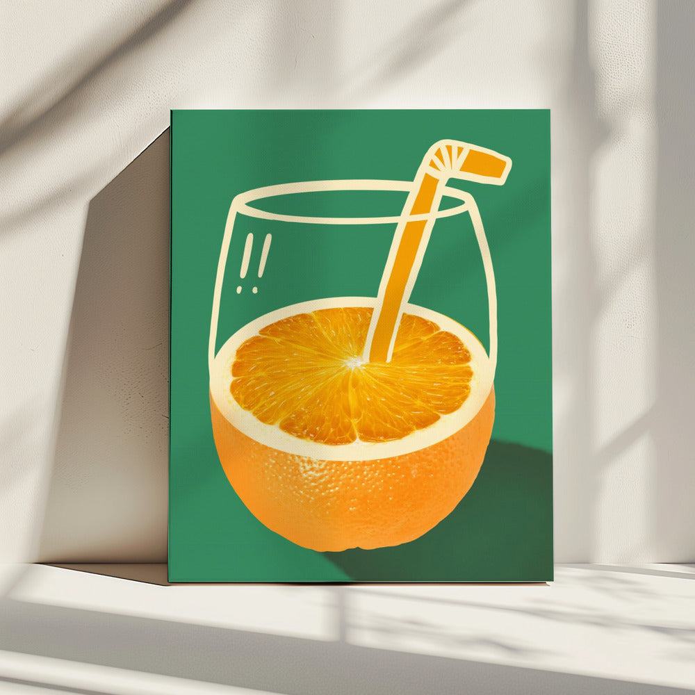 Vibrant Orange Cleverly Illustrated | Canvas