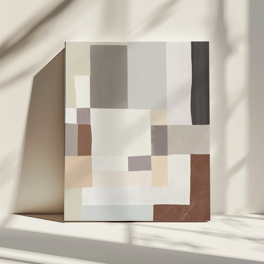 Neutral color geometrical abstract 02 | Canvas
