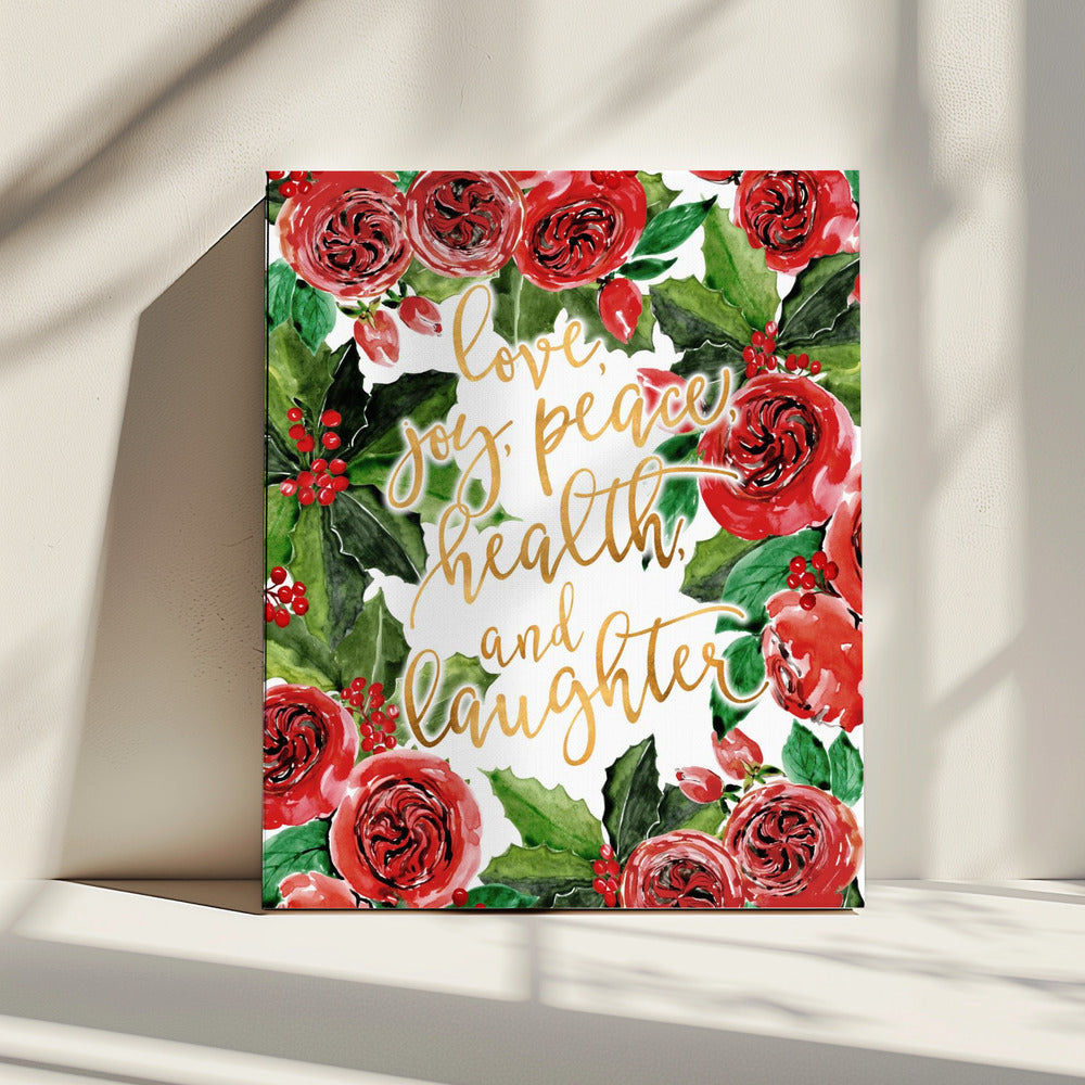 Best wishes holiday red roses | Canvas