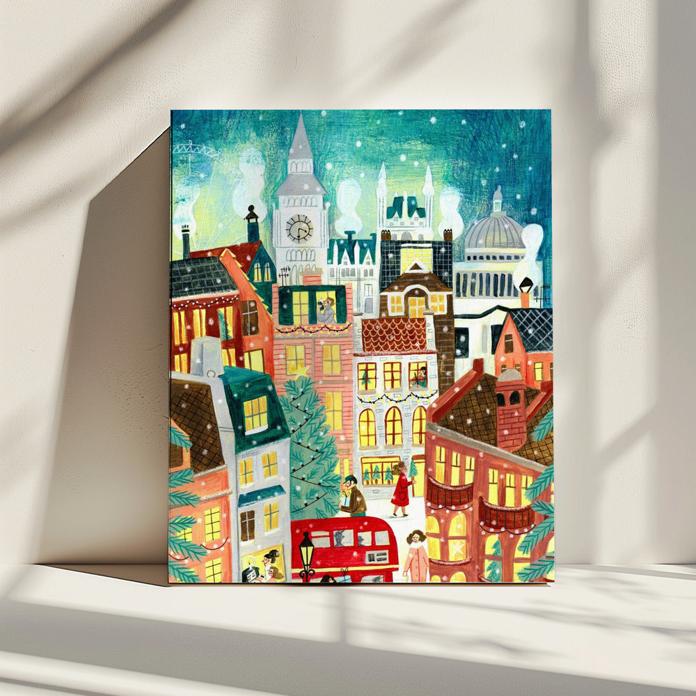 Christmas London in the snow | Canvas