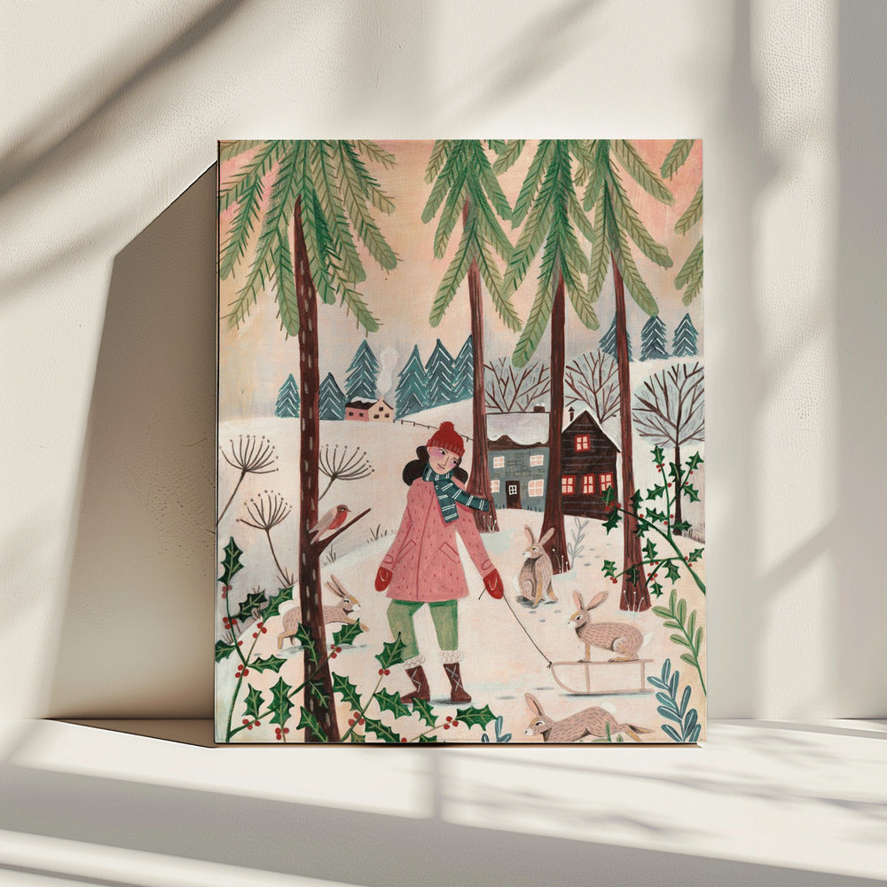 Walking in the snow | Canvas