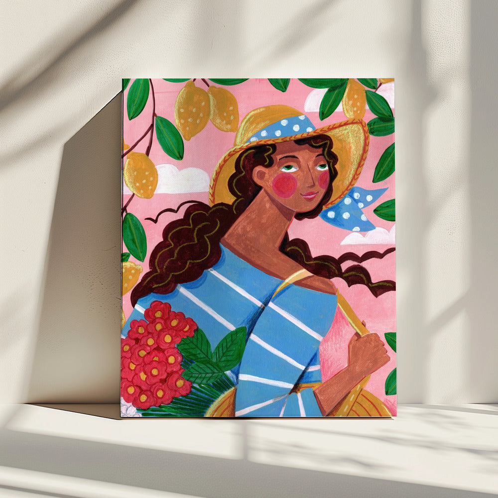 Portrait woman in Amalfi coast Italy | Canvas