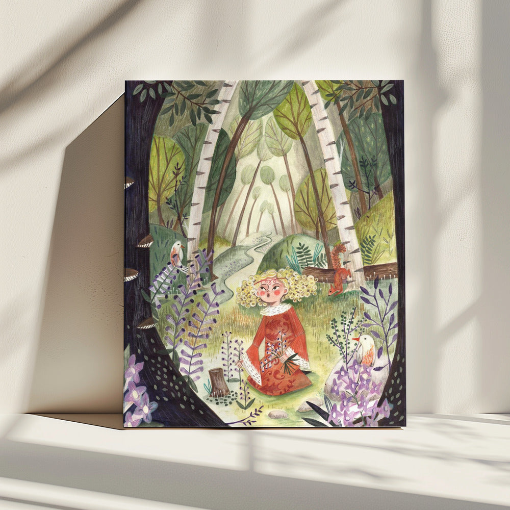 Princess in the forest with flowers | Canvas