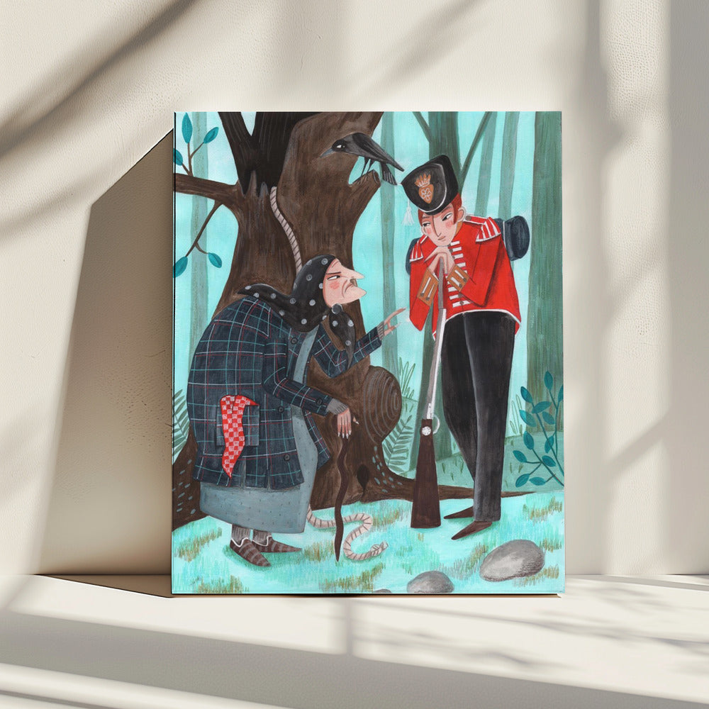 Fairy tale soldier and the witch | Canvas