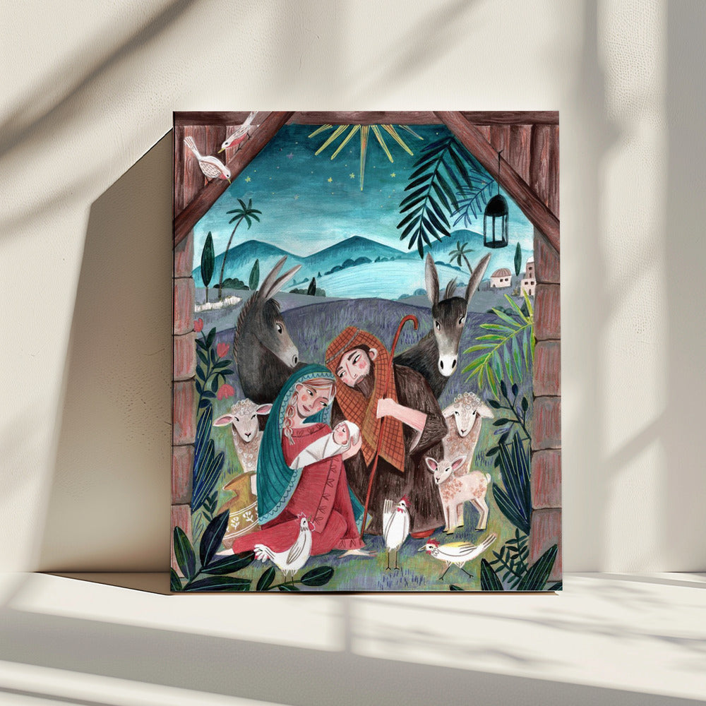 Christmas with Mary and baby Jesus | Canvas