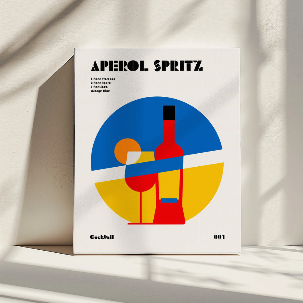 Aperol Spritz Cocktail Bauhaus Art Print | Canvas