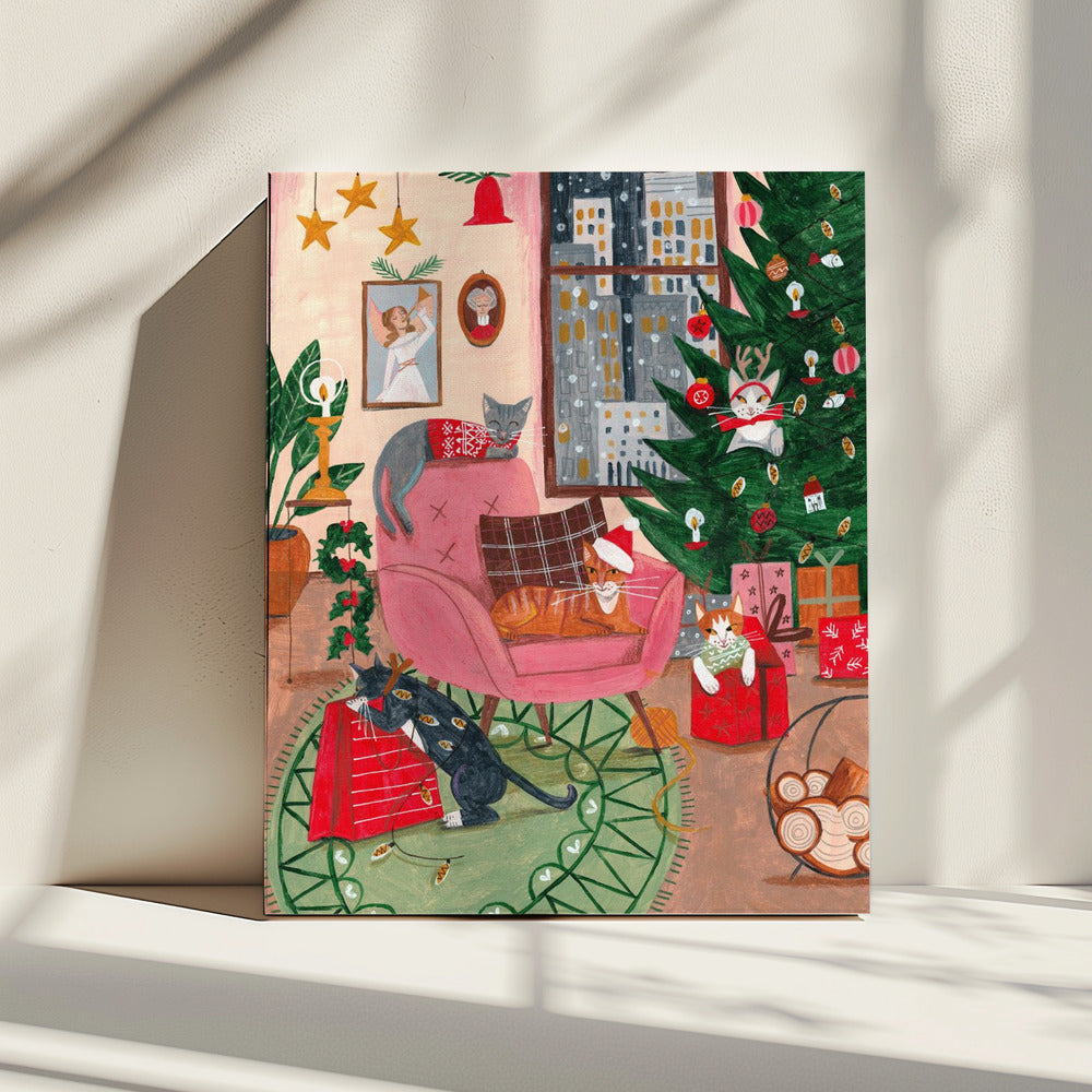 Christmas Cats in NY | Canvas