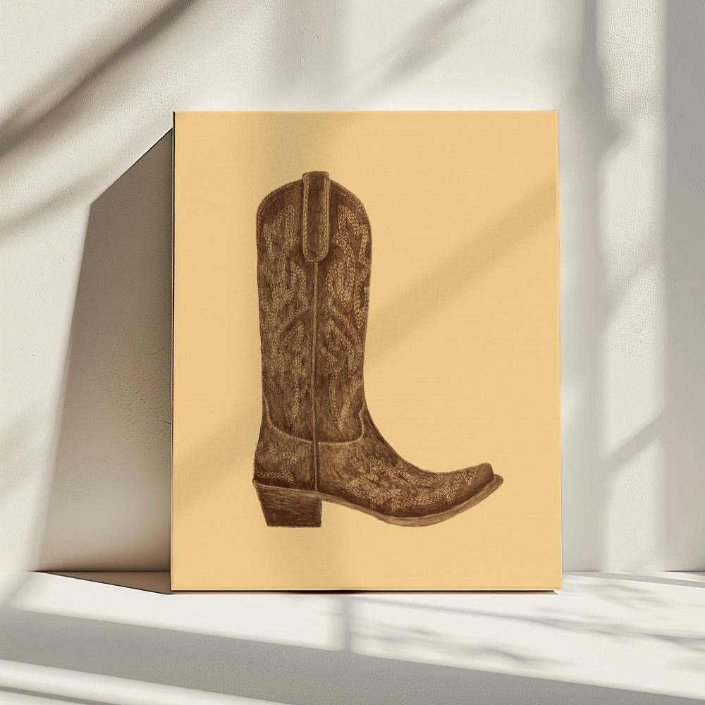 Brown Cowgirl Boot | Canvas