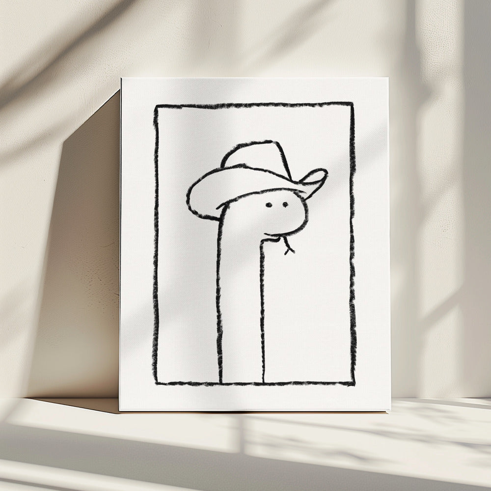 Squiggles the Snake In a Stetson | Canvas